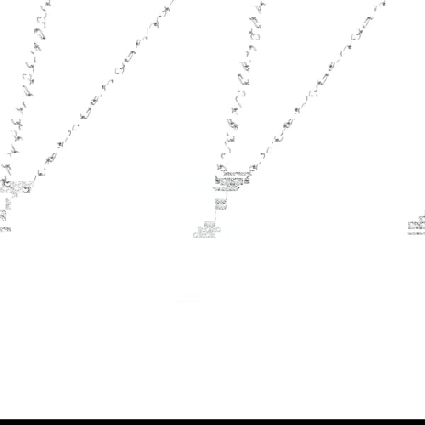 Say It With Dainty CZ Block Initial Necklace - Sterling Silver