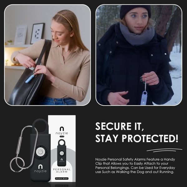 Noyzie 130db Personal Safety Alarm Siren & 200 Lumen Strobing LED Light - Rechargeable