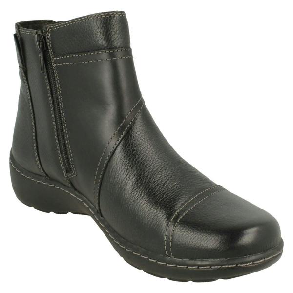 Clarks Ladies Clarks Strap Detailed Ankle Boots Cora Tropic