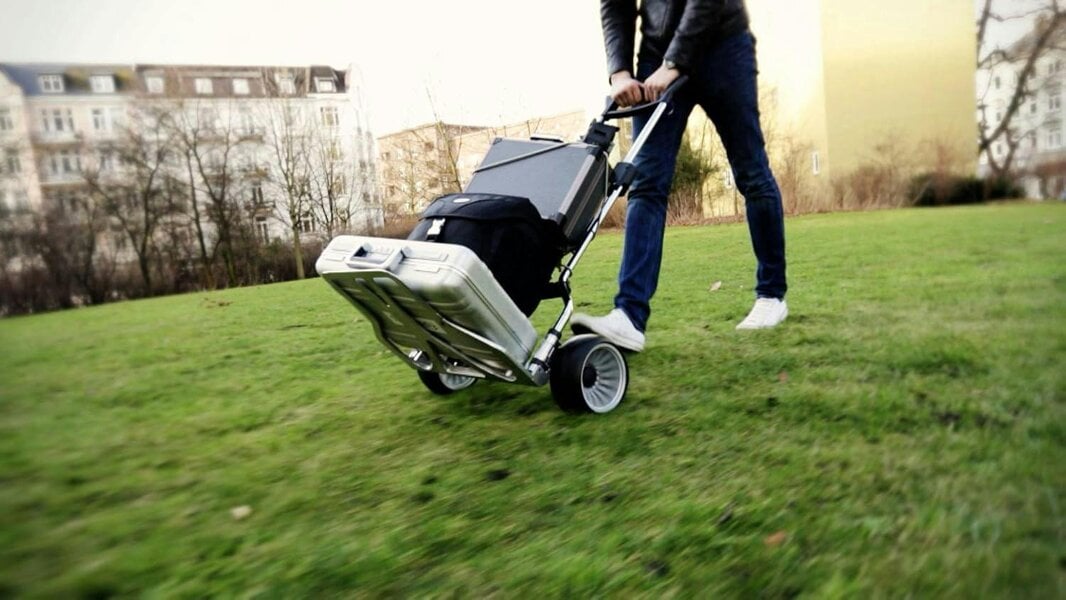 RuXXac Cross 2234-41V3 Folding Sack Truck Barrow for Rough Terrain, Hand Trolley Cart with Extra Wide Wheels, 100kg Capacity