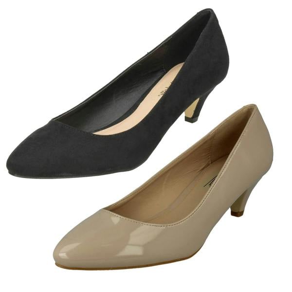 Anne Michelle Ladies Anne Michelle Mid Heel Pointed Toe Court Shoes