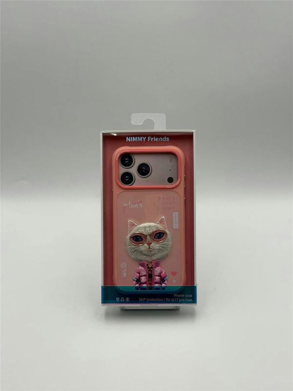 Nimmy Friends Nimmy Cool & Cute 2.0 White Rich & Beauty Cat Case with MagSafe for iPhone 17 Pro Max 6.9" Pink - N-KMLL-IP17-PRO-MAX-04