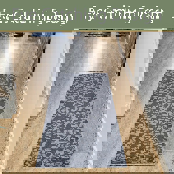 JVL Mega Mat Machine Washable Entrance Runner and Doormat Set, Branches