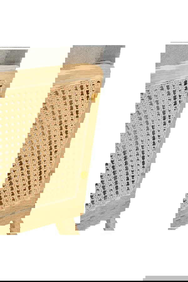 Living and Home Grey Linen Wooden Rocking Chair