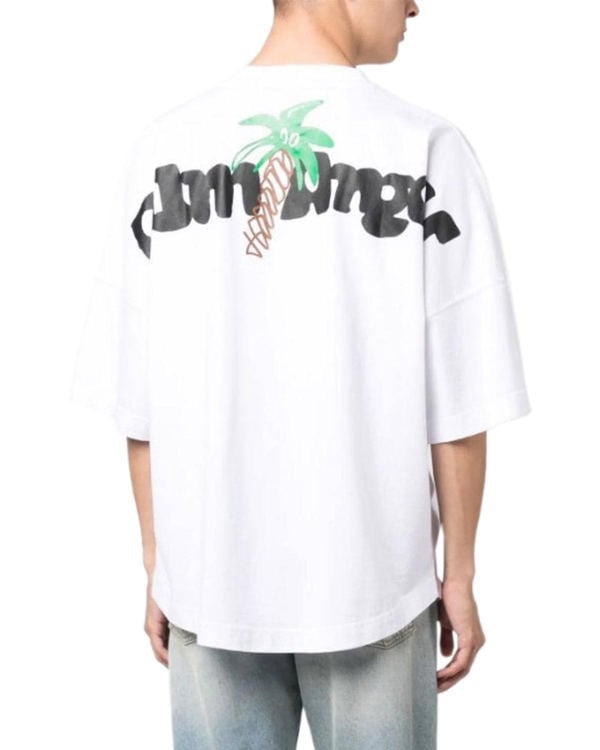 Palm Angels Sketchy Palm Tree Design Oversized Fit T-Shirt - White