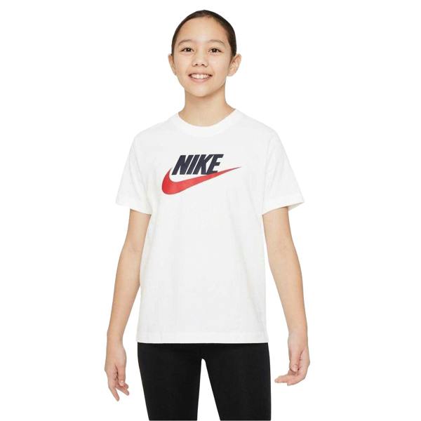 Nike Childrens/Kids Sportswear Logo Cotton T-Shirt - White/Black/Red - 