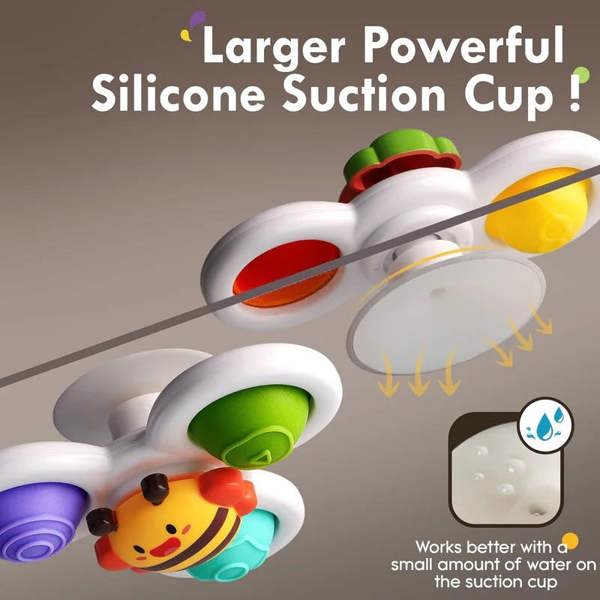 Dyzi Suction Cup Fidget Spinner Sensory Bath Toy Kids Pack of 3