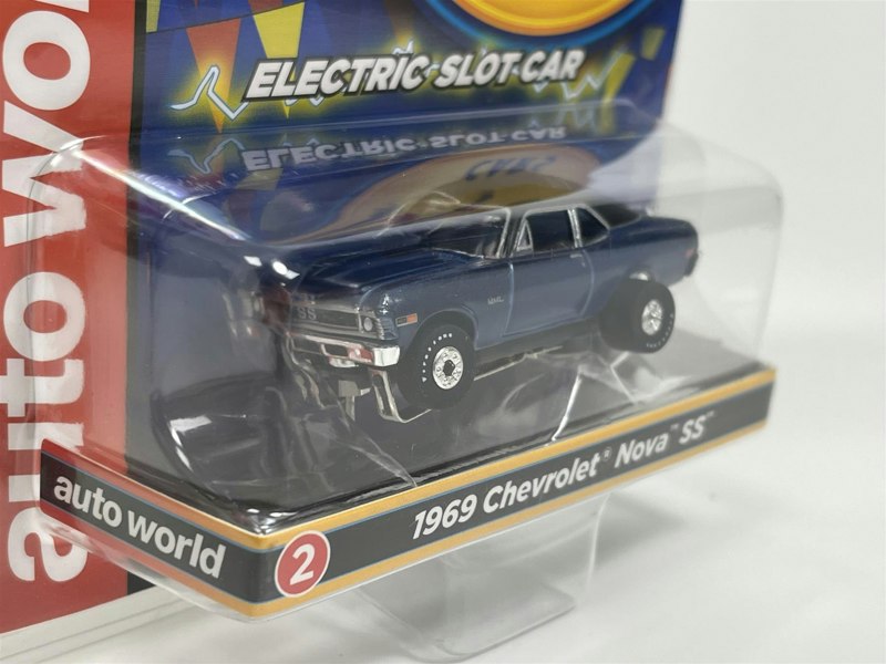 Auto World Slot Cars 1969 Chevrolet Nova SS Blue Thunderjet Ultra G HO Slot Car SC377-2