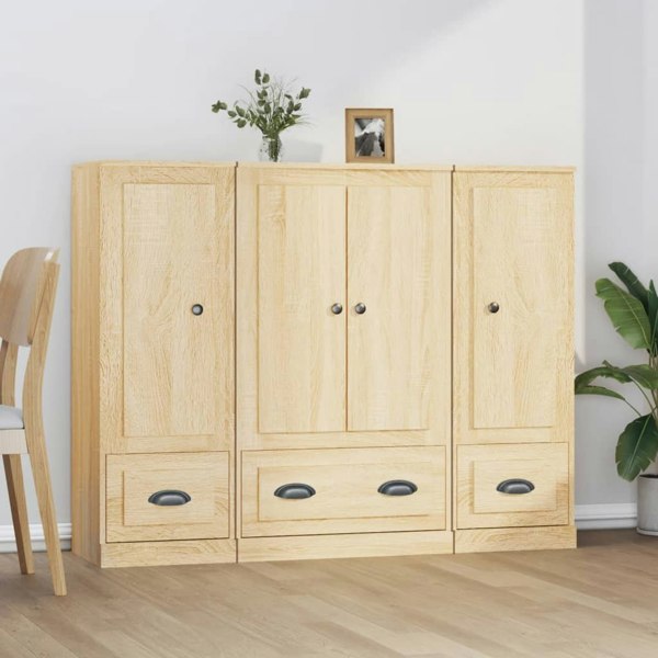 Berkfield Highboards 3 pcs Sonoma Oak Engineered Wood
