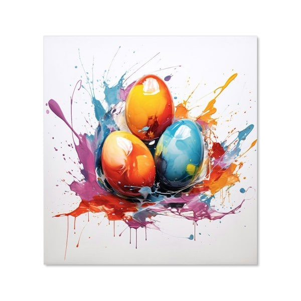 Warren Reed - Designer Watercolour Splashart Easter Eggs Kitchen Splashback