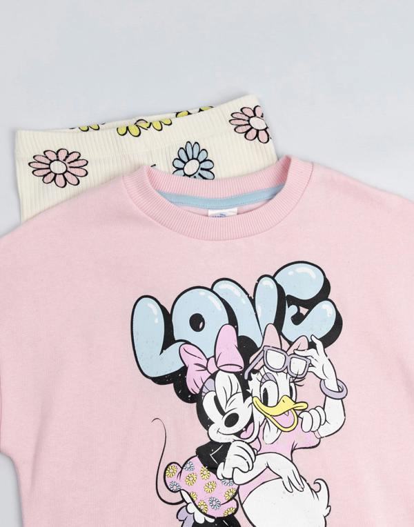 Vanilla Underground Disney Minnie Mouse Girls Pink Minnie Sweatshirt and Joggers Set
