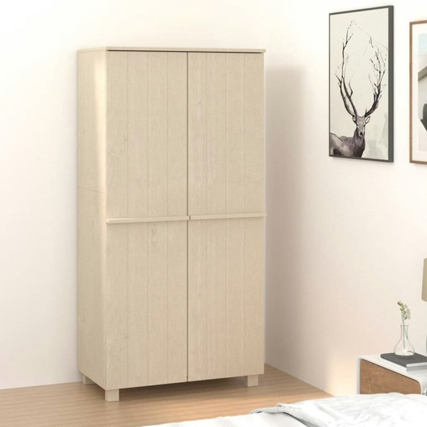 Berkfield Wardrobe HAMAR Honey Brown 89x50x180 cm Solid Wood Pine