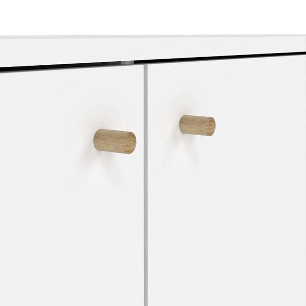 Wyld Haus Quietbloom White Wooden Sideboard 2 Doors 3 Drawers