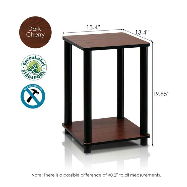WALPLUS Turn N Tube End Table Corner Shelves, Dark Cherry/Black, Set of | Stylish Table for Home Use with Practical and Modern Design | 2