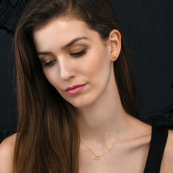namana Gold Plated 925 Sterling Silver Divine OM Pendant Necklace For Women