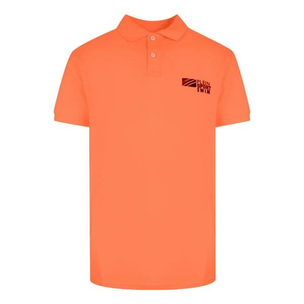 Plein Sport Basic Logo Stretch Orange Polo Shirt