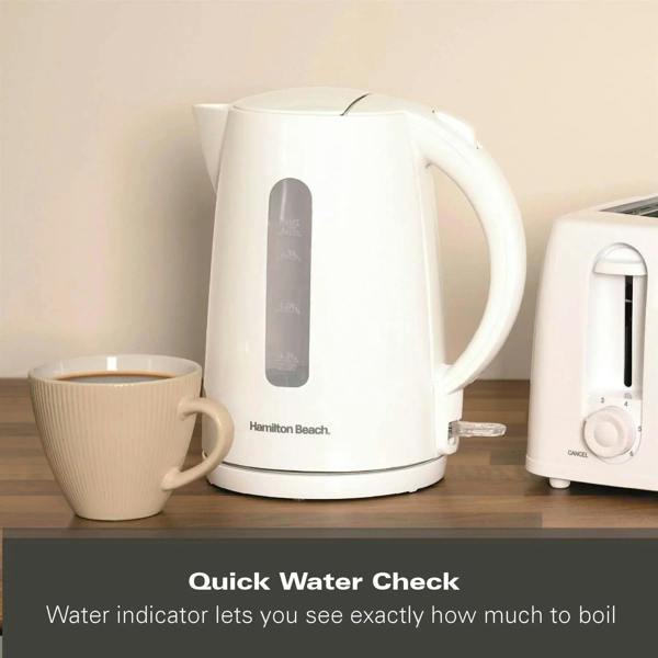 Hamilton Beach Essentials 1.7L Rapid Boil Kettle - White - Hamilton Beach UK