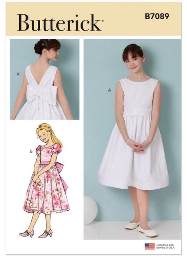Butterick Sewing Pattern 7089, Dresses for Kids, Teenagers, A (7-8-10-12-14) - Intermediate