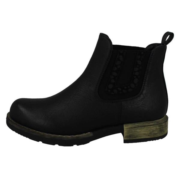 Spot On Ladies Spot On Chunky Low Heel Ankle Boots F51020