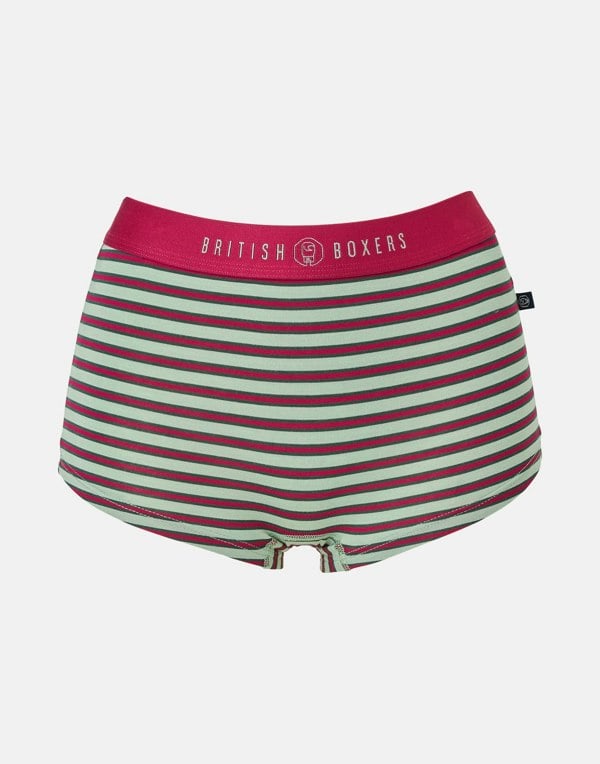 British Boxers Multipack! 4 Pairs of Women's Bamboo Hipster Boxer Briefs – Forest Berry