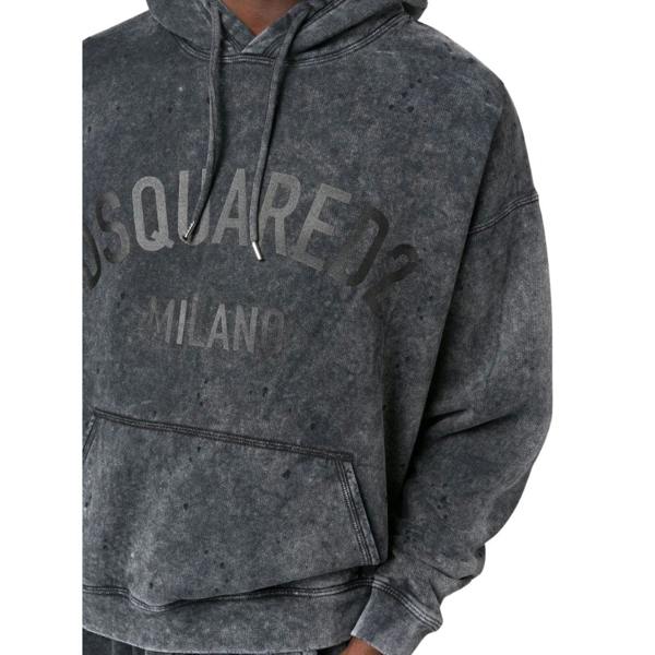 DSQUARED2 Milano Destroyed Faded Look Grey Hoodie S