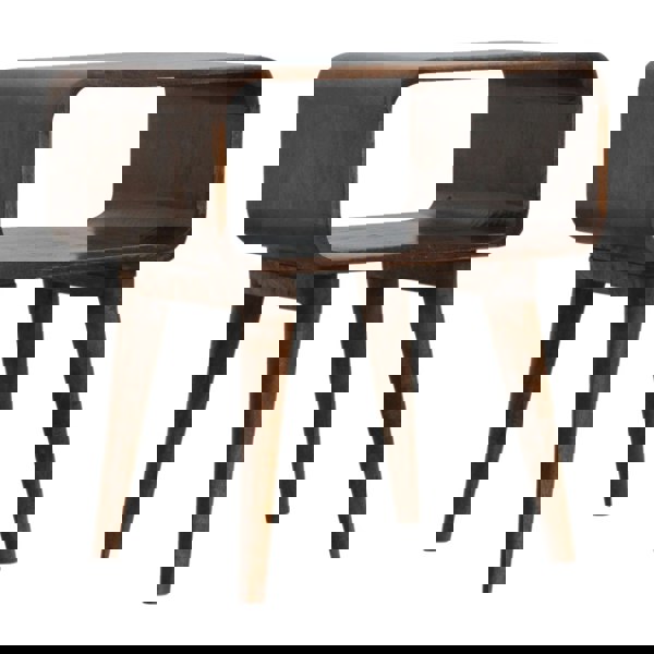 Artisan Furniture Solid Wood Curved Open Chestnut Bedside Table