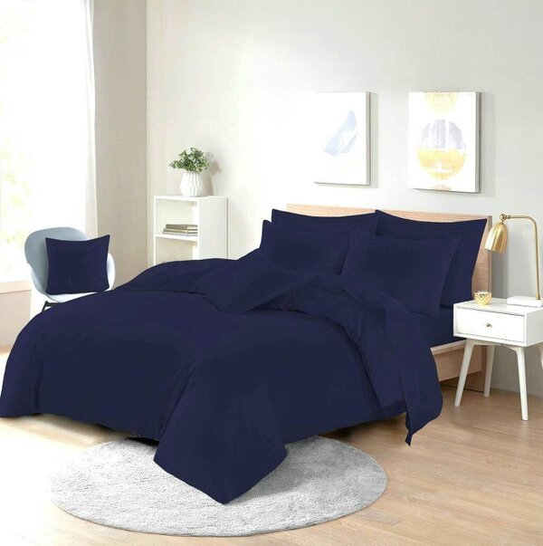Night Zone Polycotton Duvet Cover Set – Plain Dyed Easy Care Bedding with Pillowcases