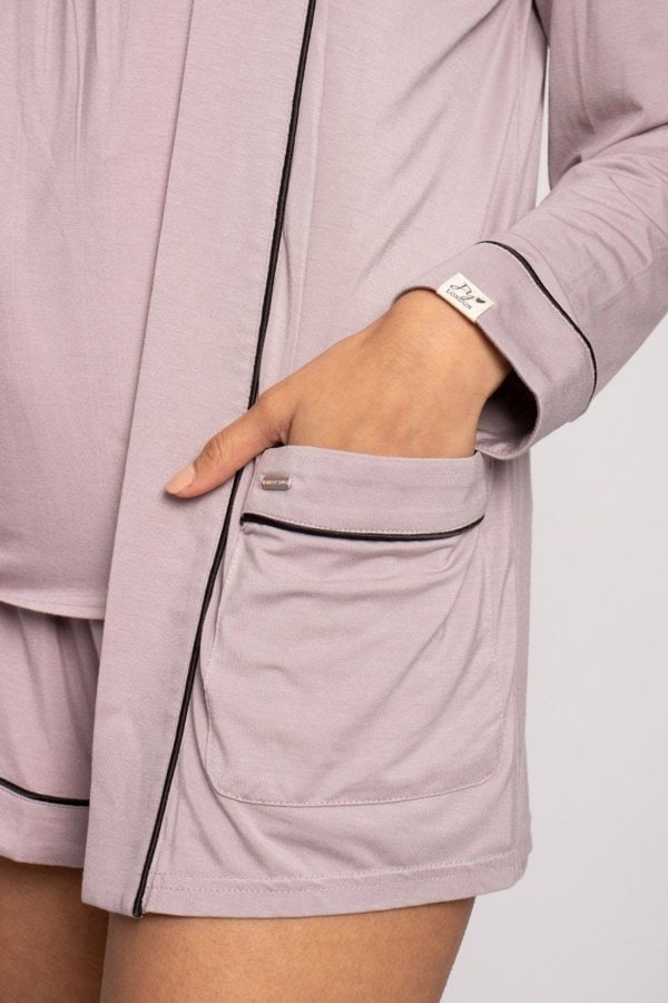 Bamboo Nightwear Jacket in OysterNightwear