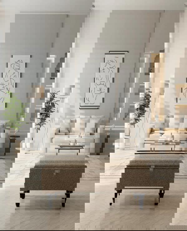 Animal print cream pattern coffee table storage Footstool Pouffe | seat bench - ISTOOLS