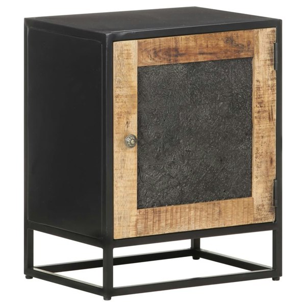 Berkfield Bedside Cabinet 40x30x50 cm Rough Mango Wood