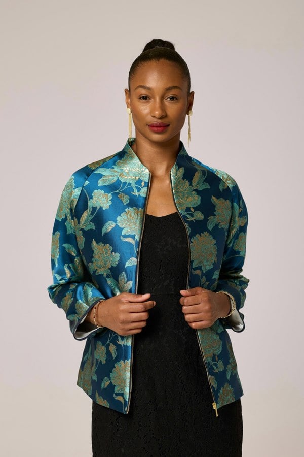 Lioness by TF Azure Bloom Brocade Jacket