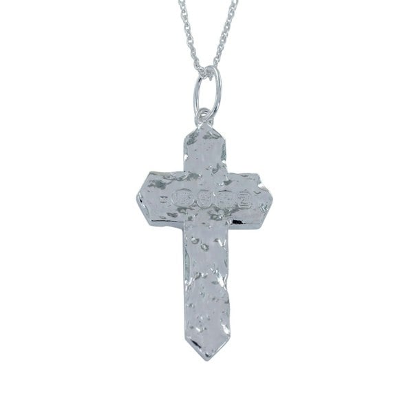 Large Textured Mens Cross Pendant - Reeves & Reeves