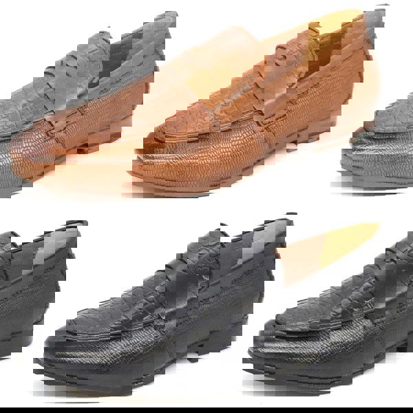 HX London Sutton Textured Penny Loafers