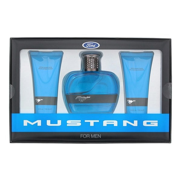 Mustang Blue 3 Piece Gift Set: Eau De Toilette 100ml - Aftershave Balm 100ml - Hair & Body Wash 100ml