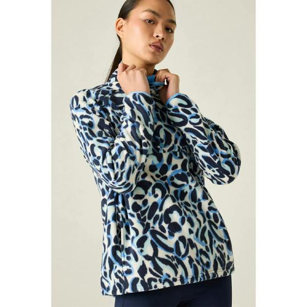 Dare 2B Womens/Ladies Wing It Animal Print Fleece Top - Dusky Blue - 
