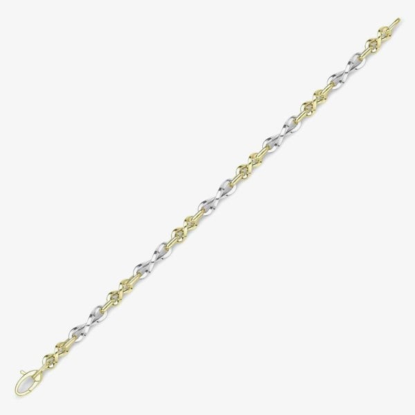 T. H. Baker 9ct Two Colour Gold Fancy Infinity Bracelet BR503-07