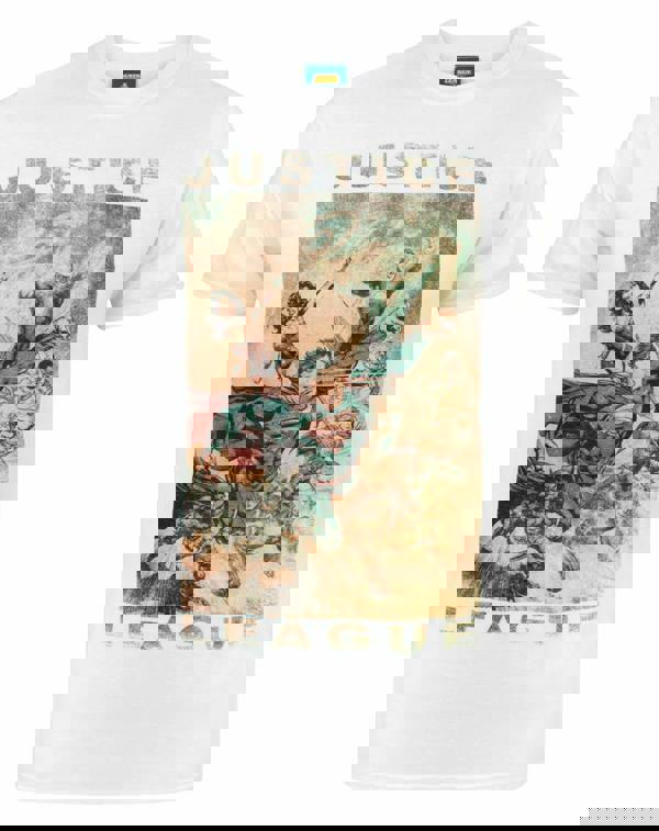 DC Comics Mens White Justice League Short Sleeved T-Shirt