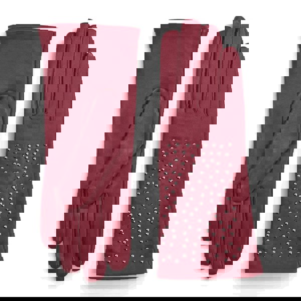 Infinity Leather Women’s Leather Studded Wool Lining Fashion Gloves