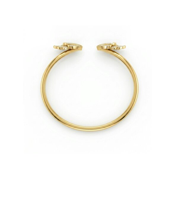BLOOMTINE Angel Wing Chunky Gold Vermeil Bangle