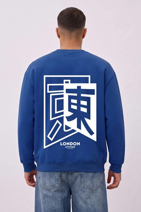 London Attitude Relaxed Fit Japanese Inspired Graphic Sweatshirt