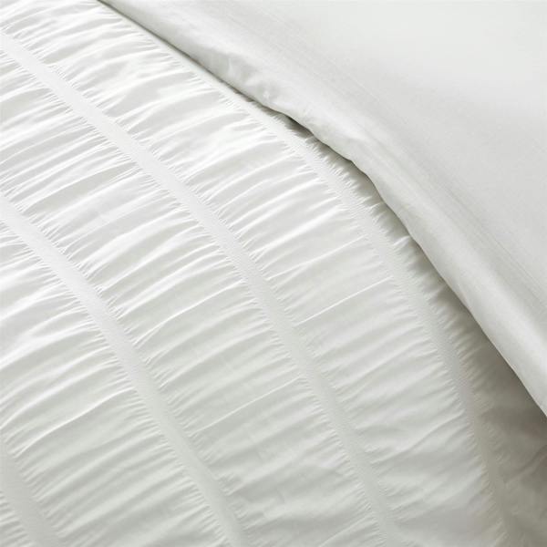 Seersucker Frill White Duvet Cover Set