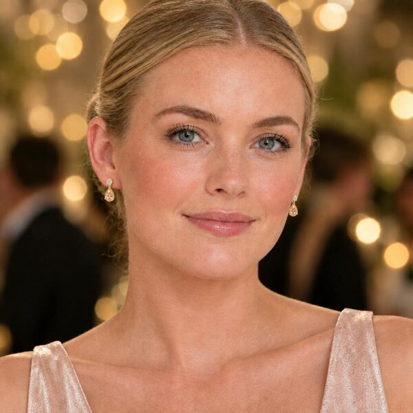Cachet London Sheri Gold Champagne Drop Earrings