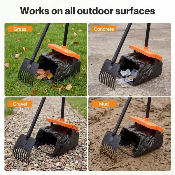 Skylos Pooper Scooper Swivel Bin Rake with Waste Bags Pet Clean Pet Waste