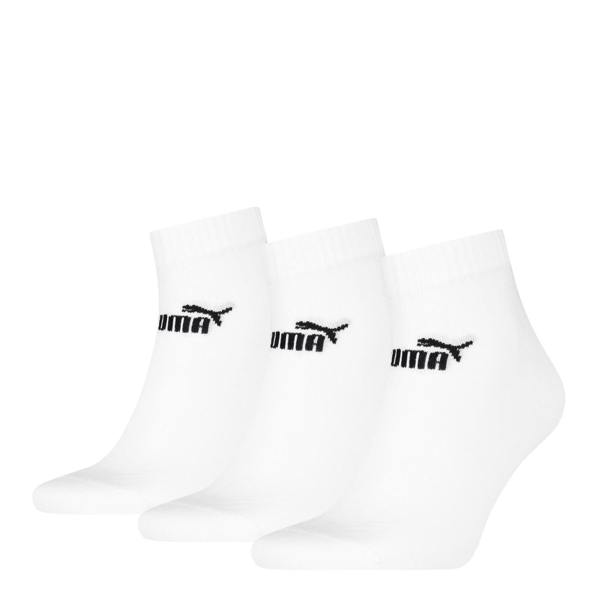 Puma Unisex Adult Quarter Ankle Socks (Pack of 3) - White - 