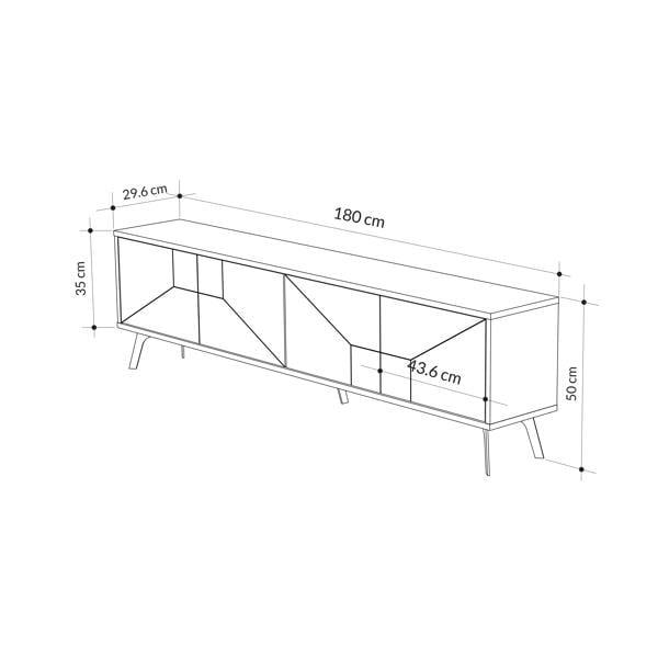 Decortie Dune Modern TV Unit Multimedia Centre with Storage Stylish TV Cabinet 65"