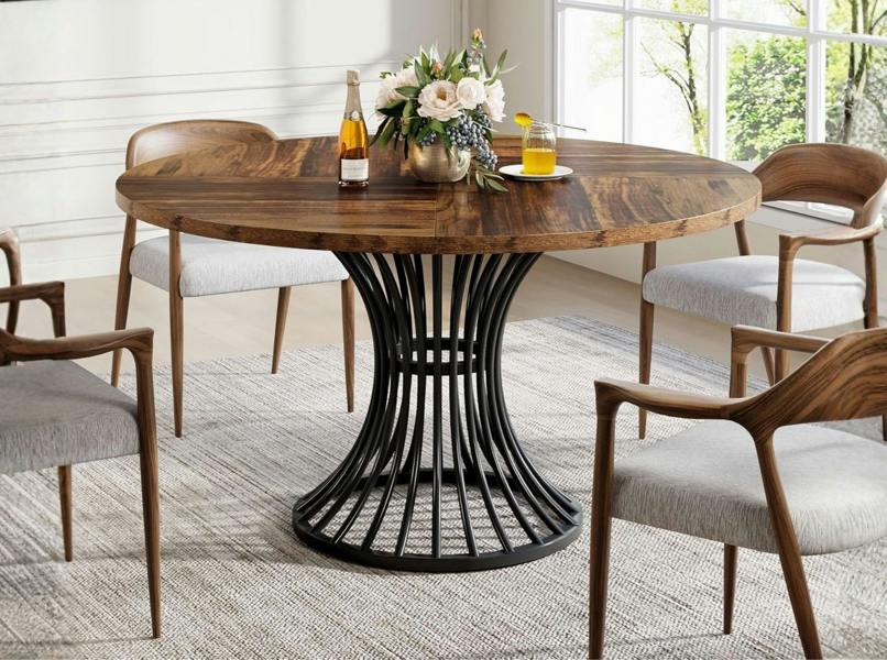 PHD Furniture AXIS Round Dining Table Ø120cm – Rustic Brown