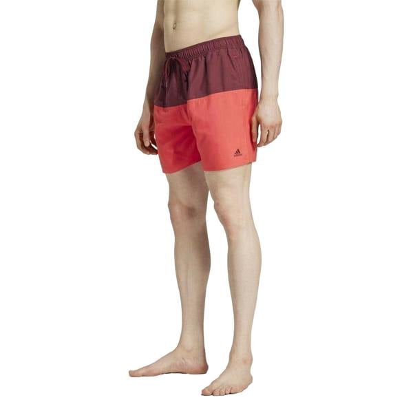 Adidas Mens CLX Colour Block Mesh Swim Shorts - Red - 