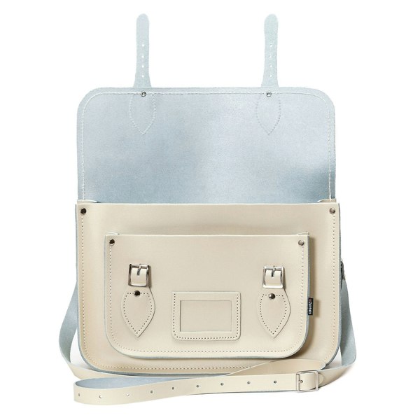 Zatchels Handmade Leather Satchel - Pastel Cream