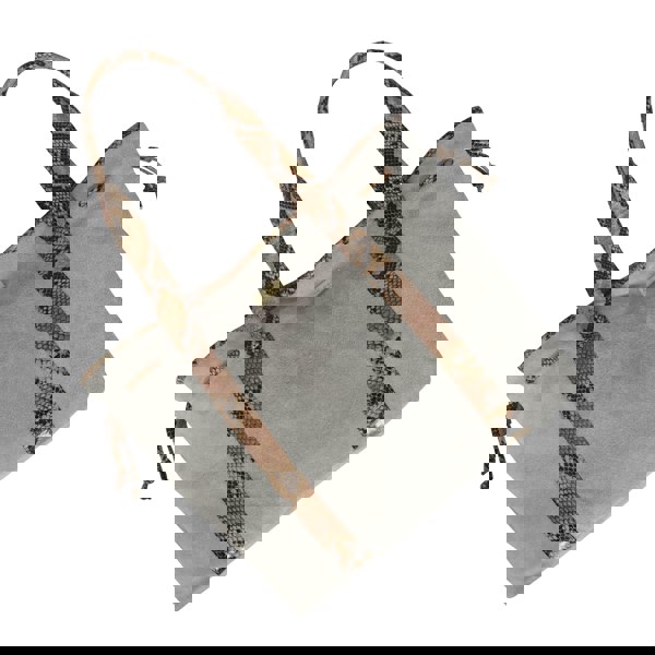 Assots London 'POLLY' Ice Grey Real Suede Leather Oversized Designer Tote Bag