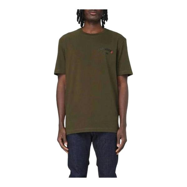 DSquared2 Unisex Adult Rubberised Logo Cotton Regular T-Shirt - Military Green - 